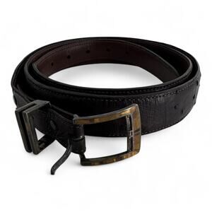 JW Cooper .925 Sterling Ostrich Quill Brown Belt Size 36-45